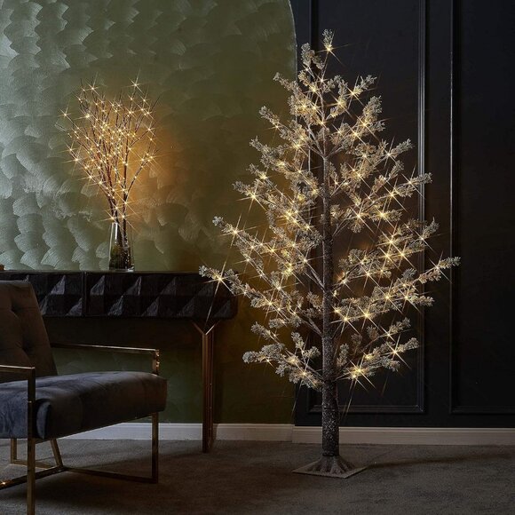 New 30" Lighted Brown Willow Branches, 150 LED Tree Lights with Timer for Decor - Picture 3 of 8